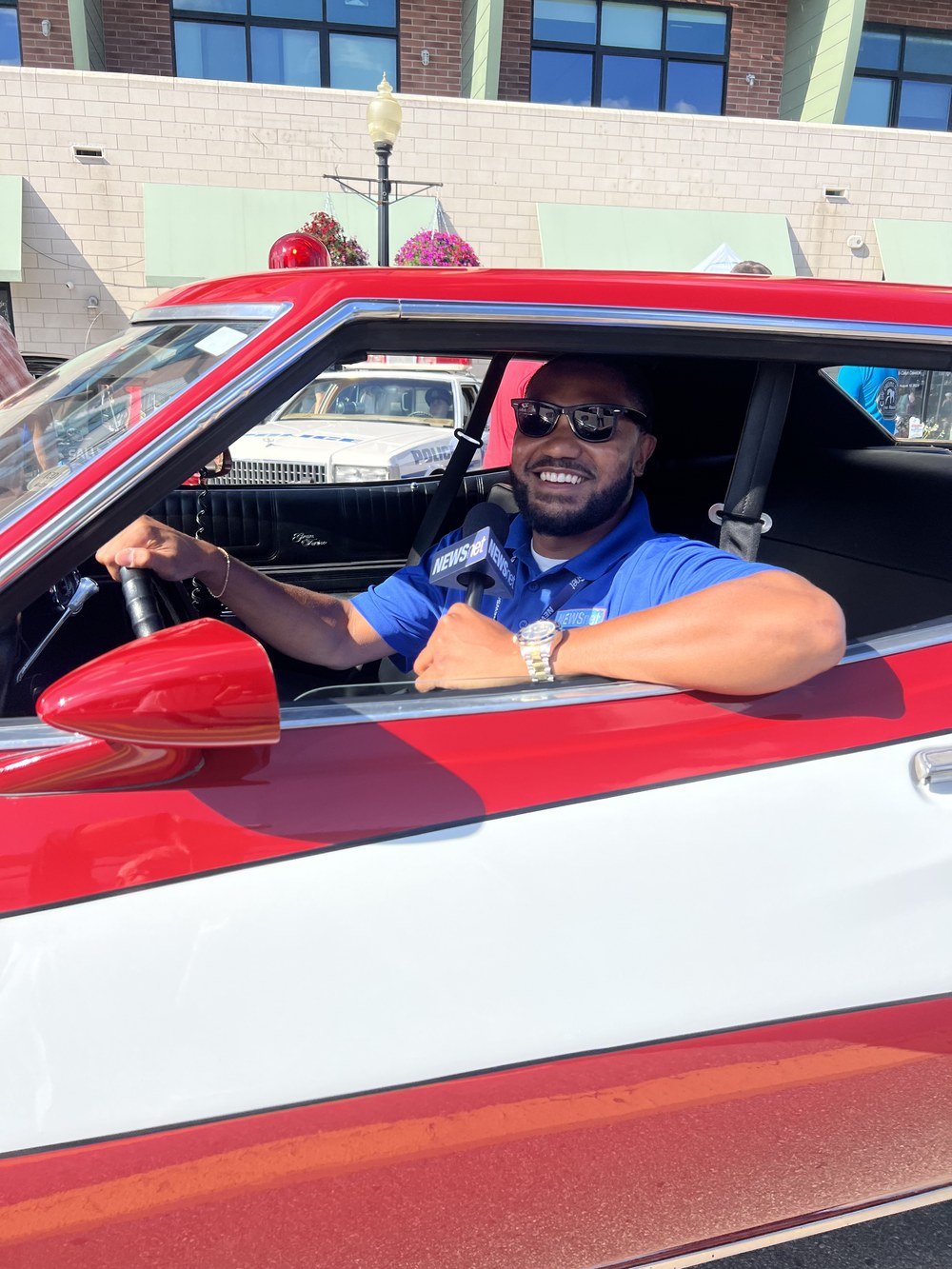 Behind the wheel of a classic, at the Woodward Dream Cruise